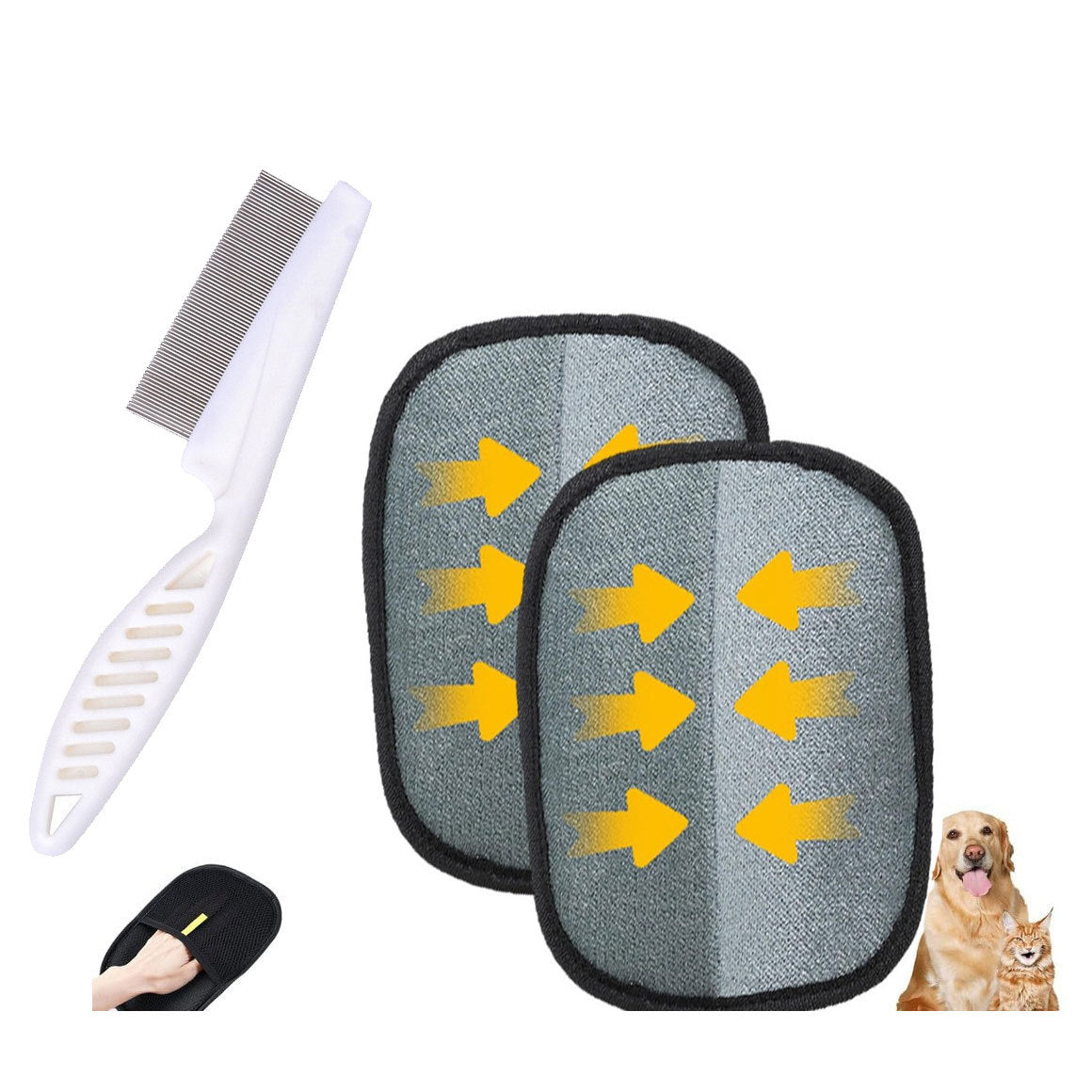 Static electricity hair removal gloves