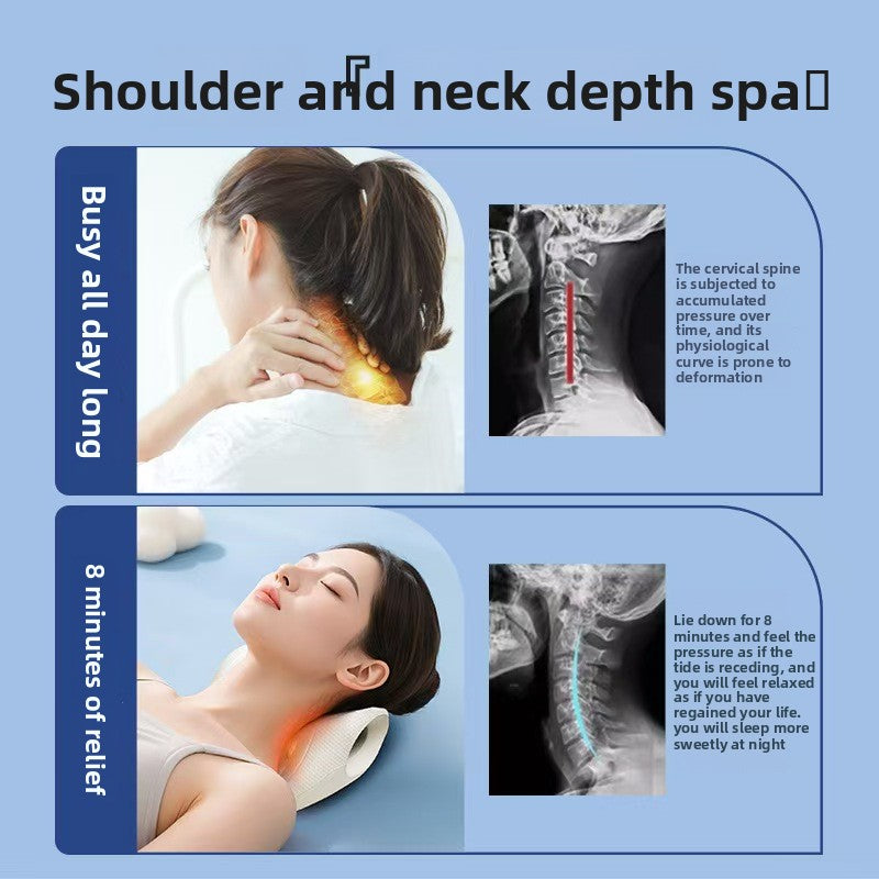 EVA foam cervical neck pillow with ergonomic U-shaped design for neck pain, posture support & travel comfort. 280g lightweight. Office & home use.