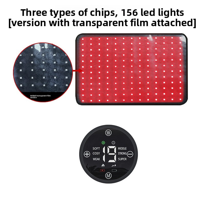 LED light panel with transparent film and control device on a white background