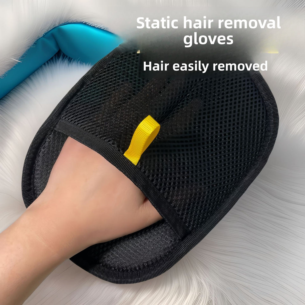 Static electricity hair removal gloves