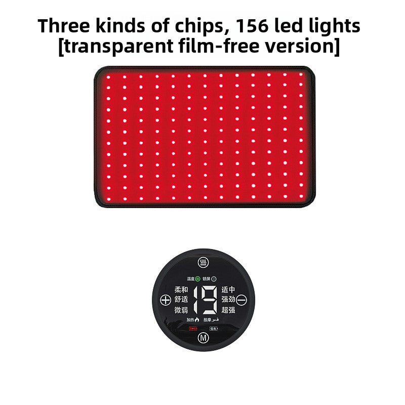 Red LED panel with control display on a white background