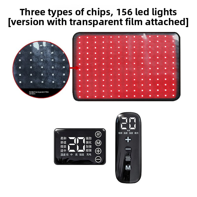 LED light panel with remote control and digital display on a white background