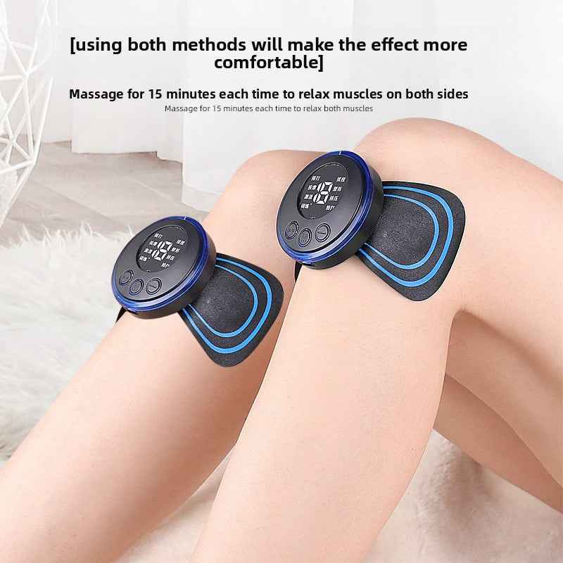 EMS muscle stimulator with controller, 8 gel pads, USB cable, and storage pouch