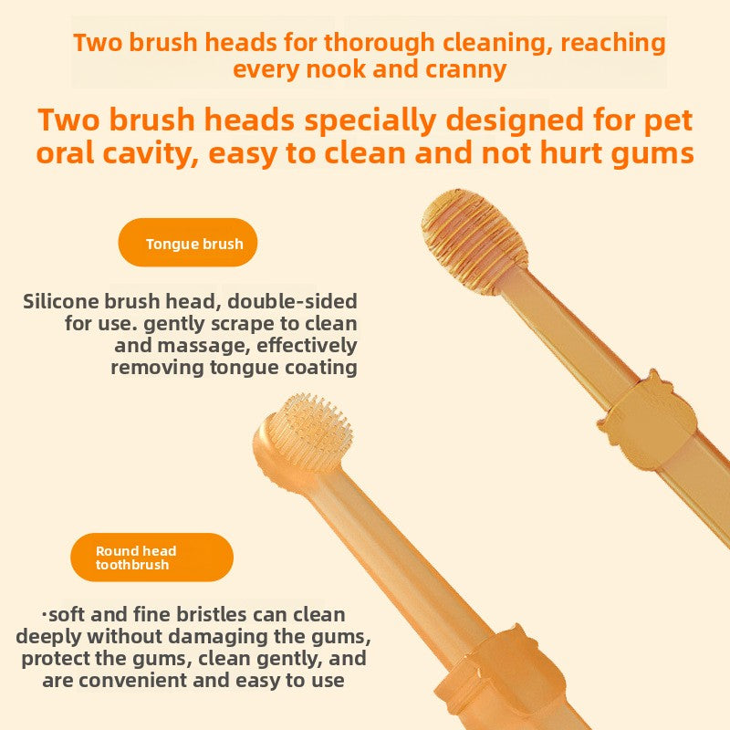 Silicone Pet Toothbrush for Cats and Dogs
