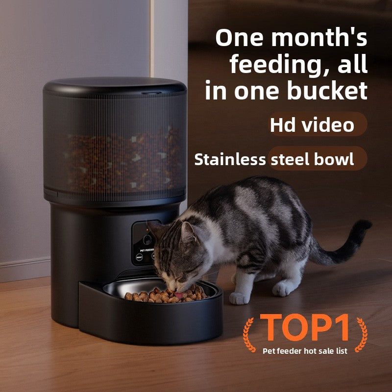 Pet feeder with a cat eating from it, labeled as top 1 on a hot sale list.