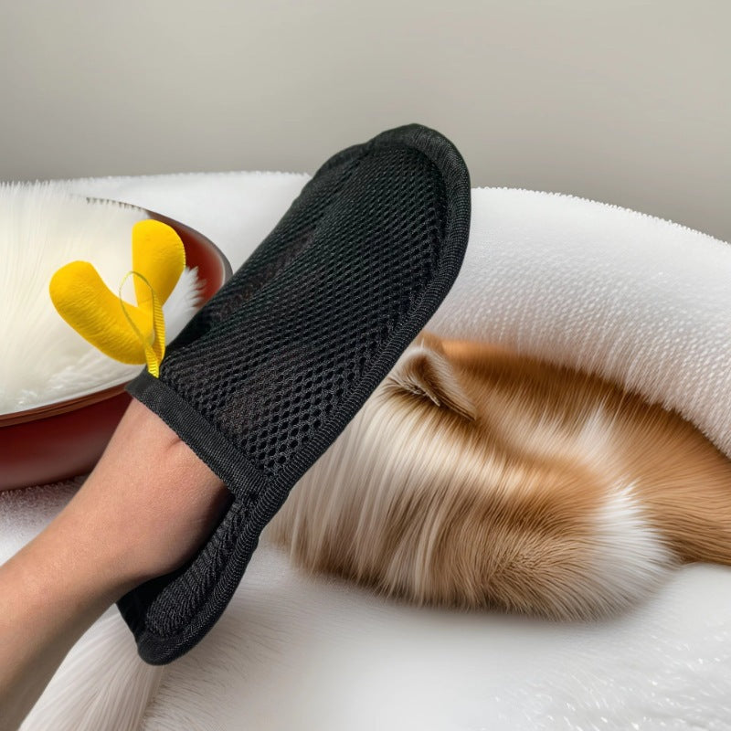 Static electricity hair removal gloves