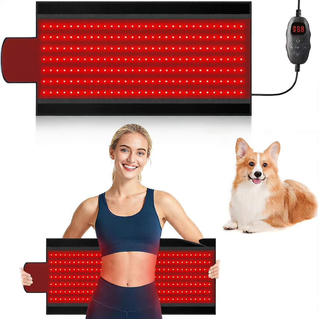 Infrared Red Light Therapy Waist Belt for Back Pain Relief and Muscle Recovery with Adjustable Heat