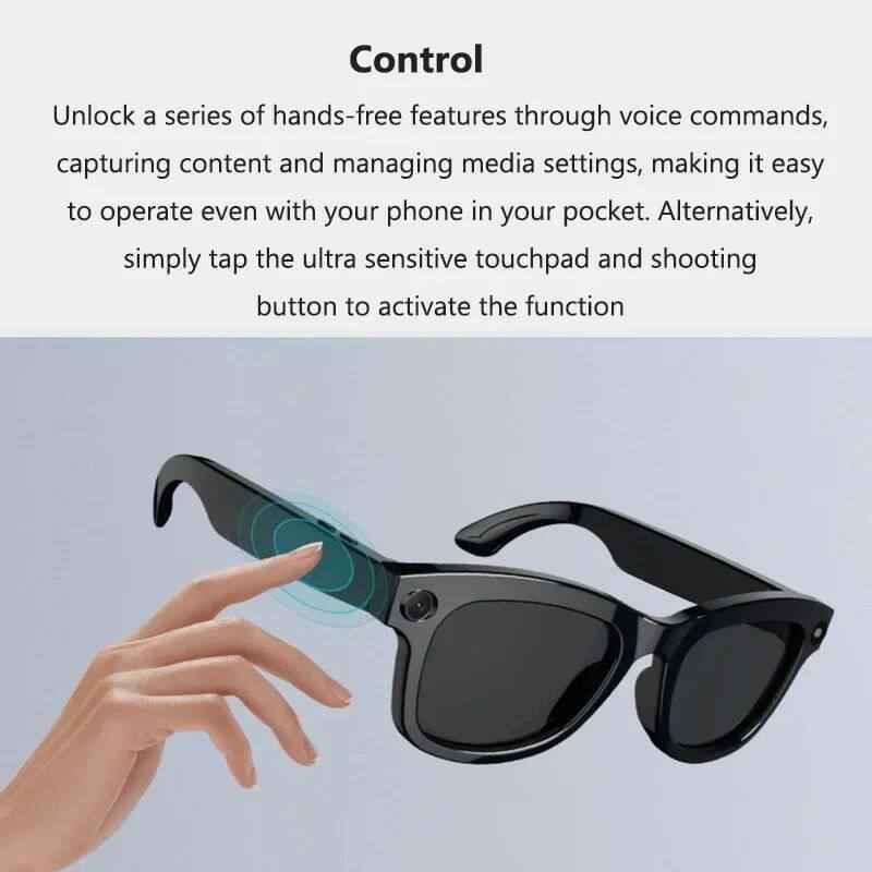AI Smart Glasses with Built-In Camera, Voice Control, and Blue Light Protection for Hands-Free Photography and Translation - Everyday Genius