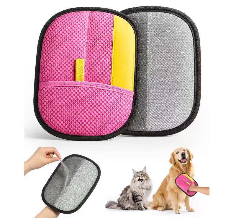 Static electricity hair removal gloves