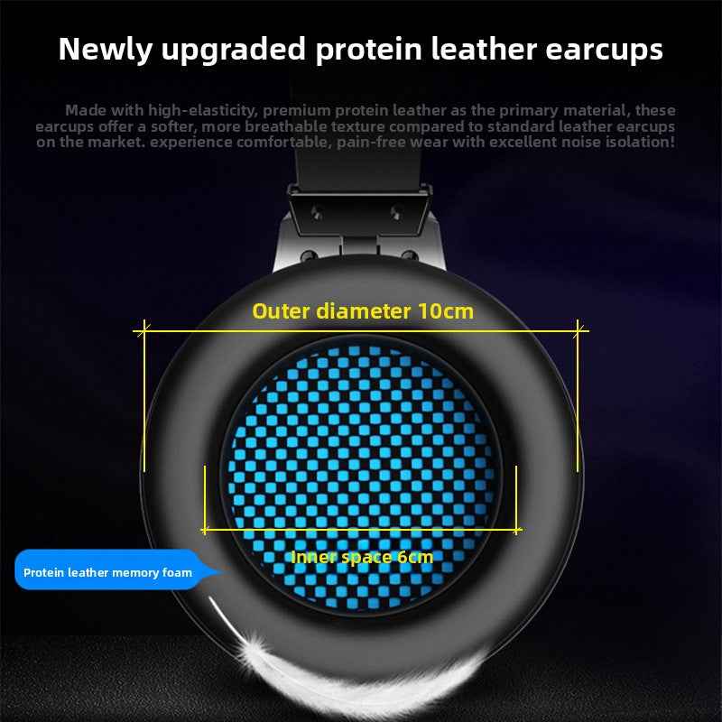 Illuminated dual-plug gaming headset with RGB LED effects for desktop PC