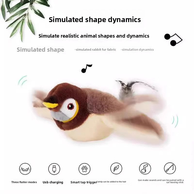 Toy penguin with text about simulated shape dynamics on a white background